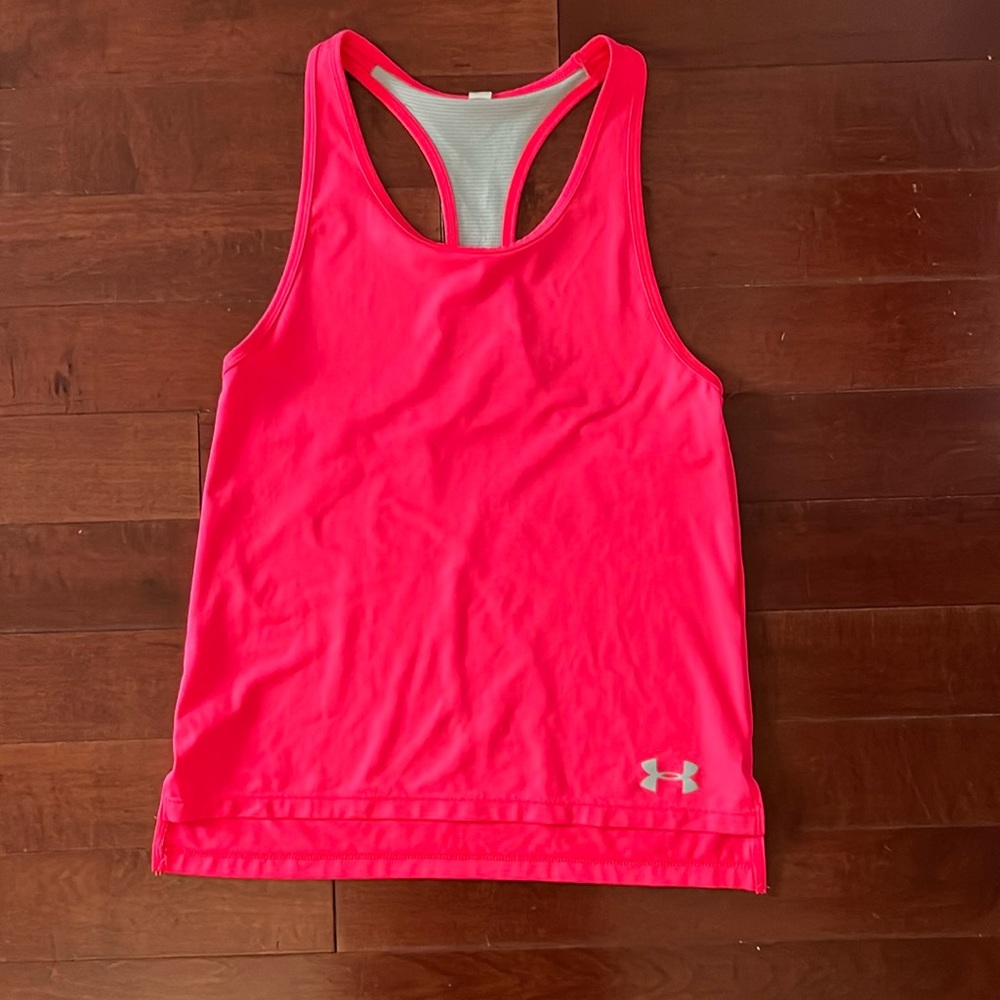 Under armour pink tank top size xs